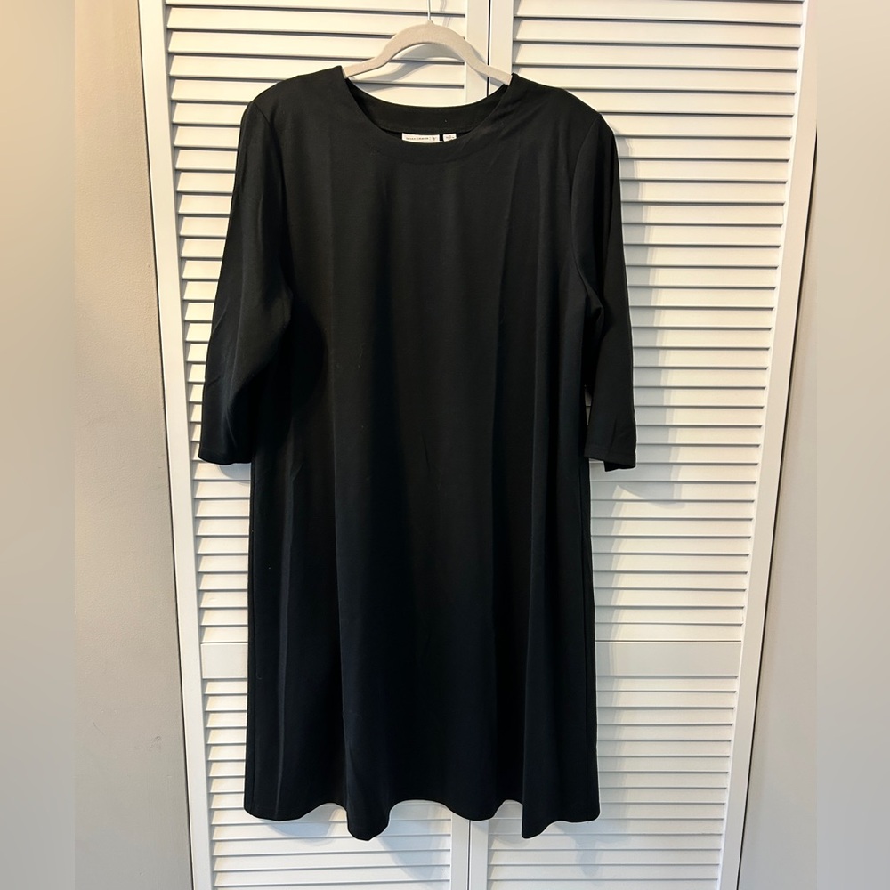 Susan Graver Classic Black 3/4  Sleeve Dress